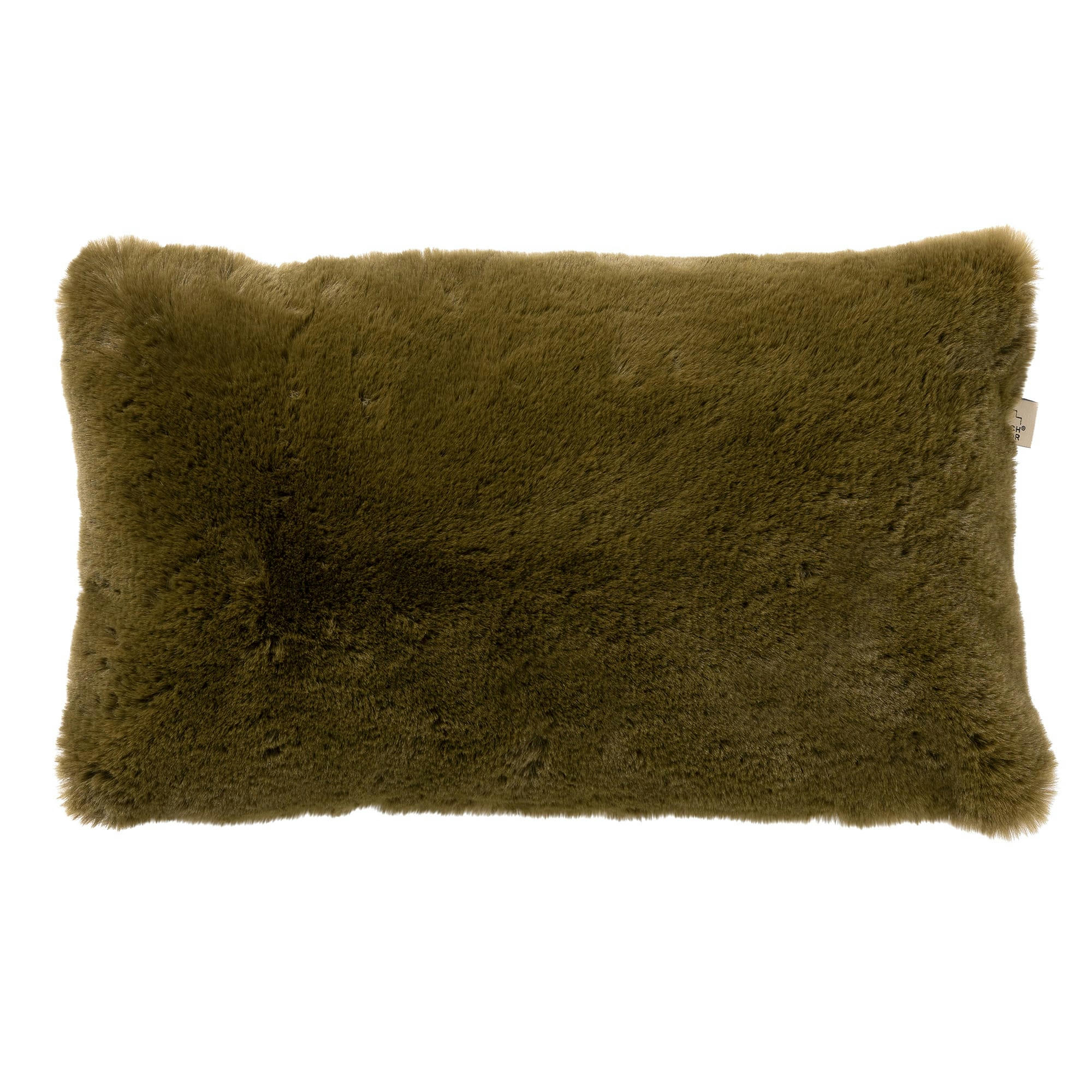 - Housse de coussin vert fausse fourrure-30x50 cm uni