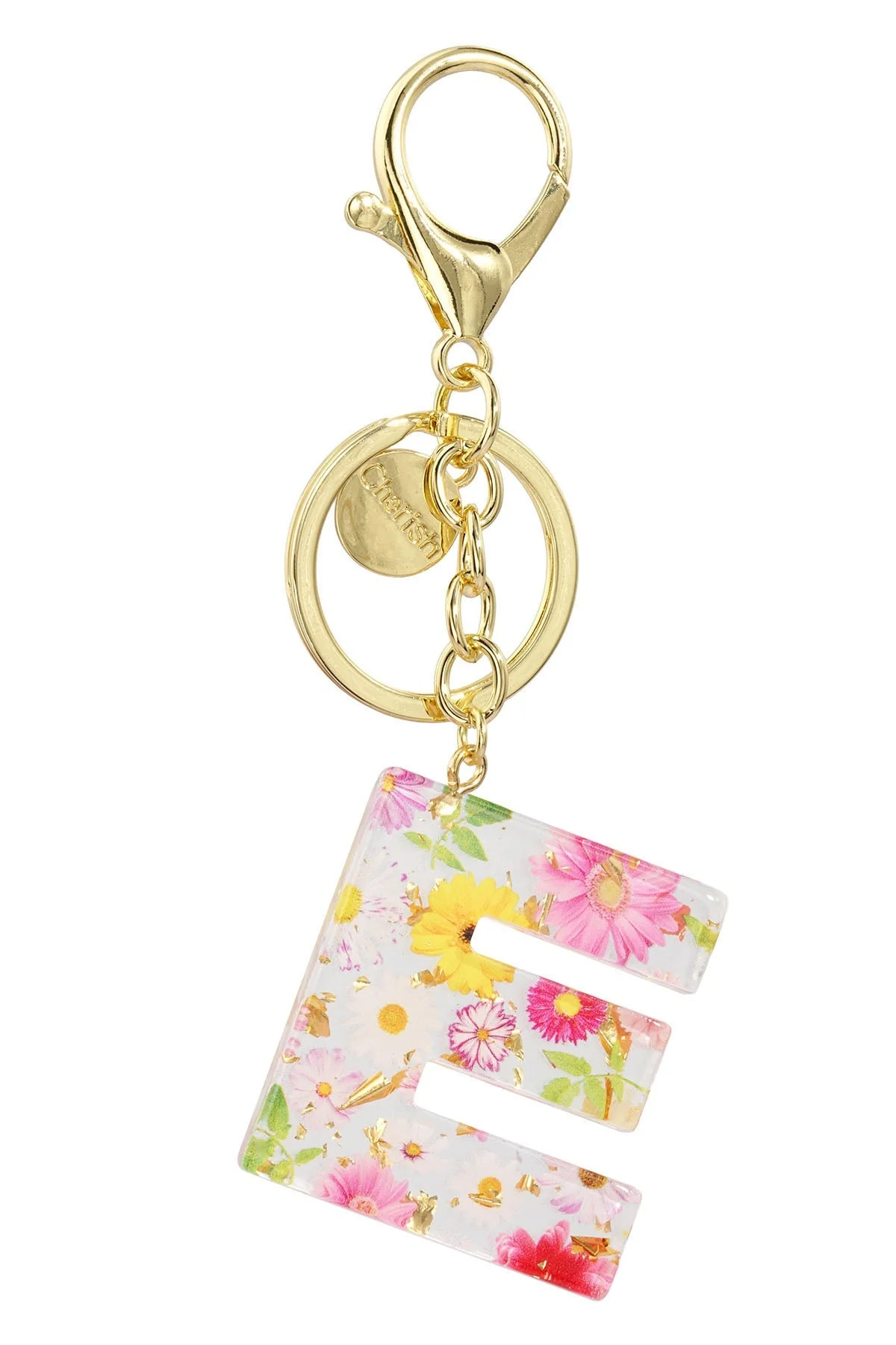 Initial E Handbag Charm Keyring