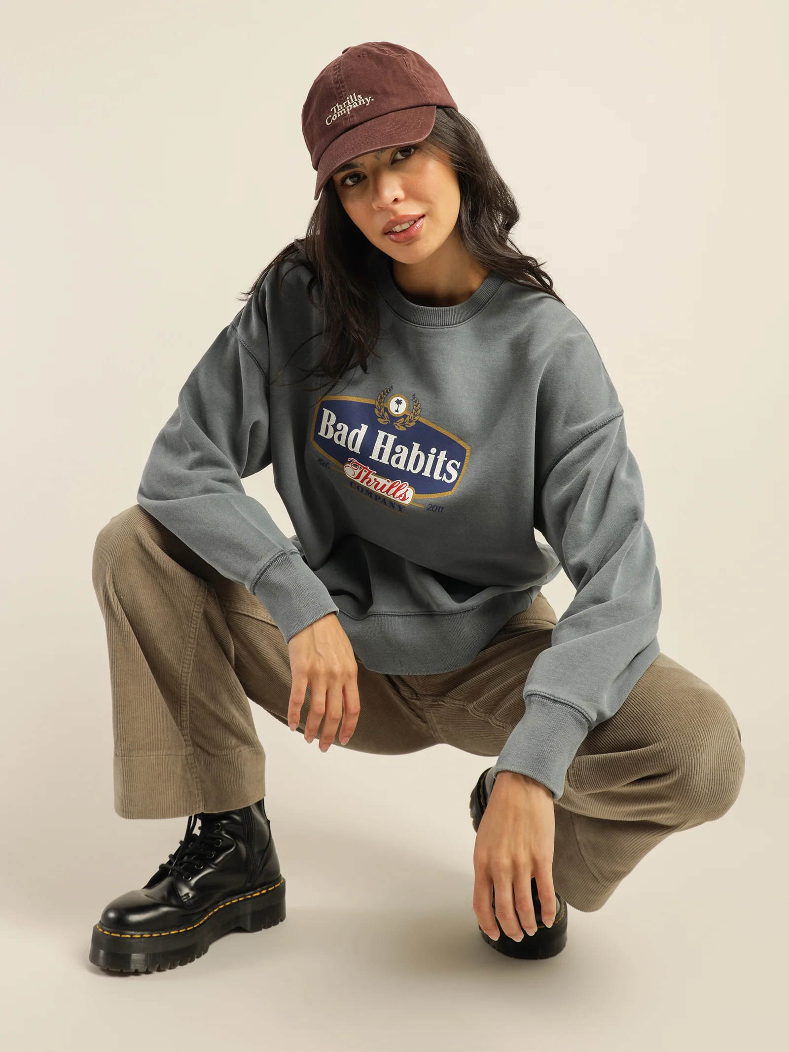 Bad Habits Die Hard Slouch Crew