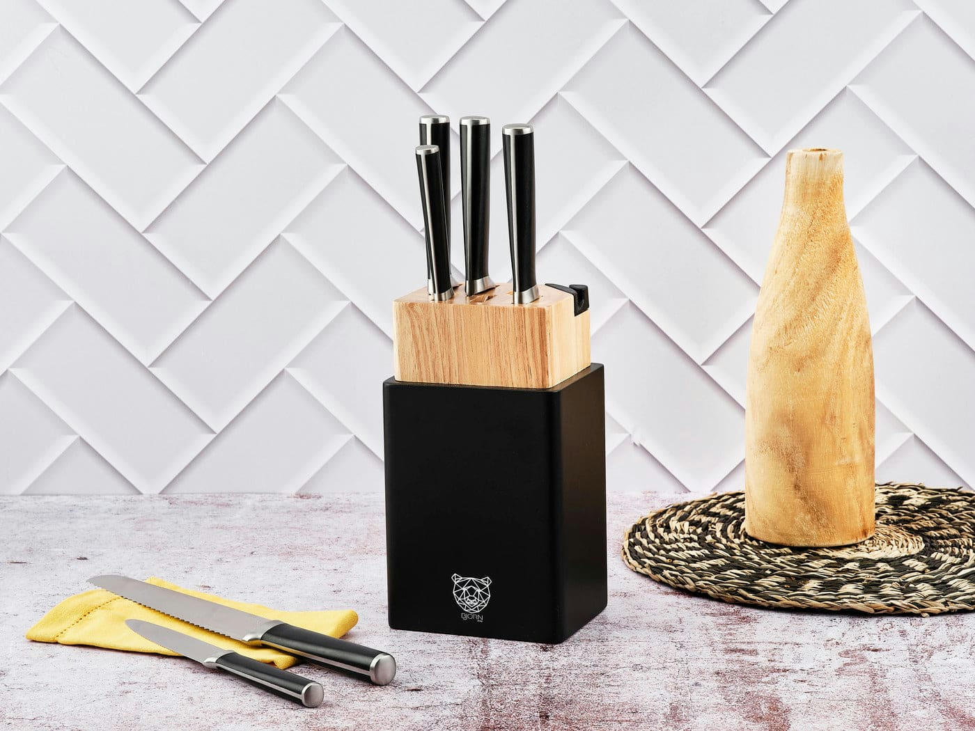 NUDE - Lot de 8 couteaux en inox noir