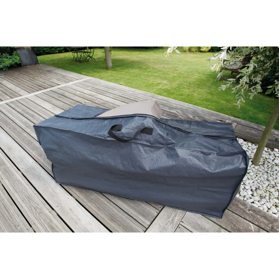 Tuinkussens opbergtas/hoes met rits - grijs - 128 x 57 x 37 cm