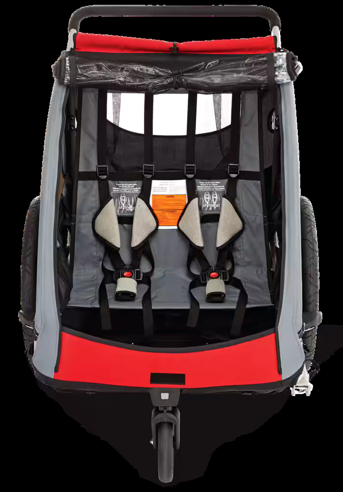 Raleigh Roam Bike Trailer, 2-Seats, Toddlers & Kids, Red