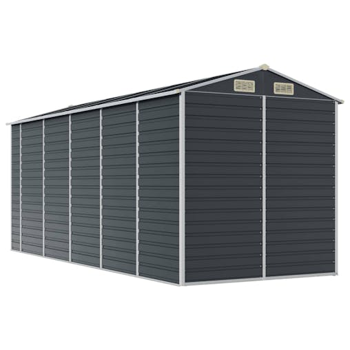 NNEVL Garden Shed Anthracite 191x470x198 cm Galvanised Steel