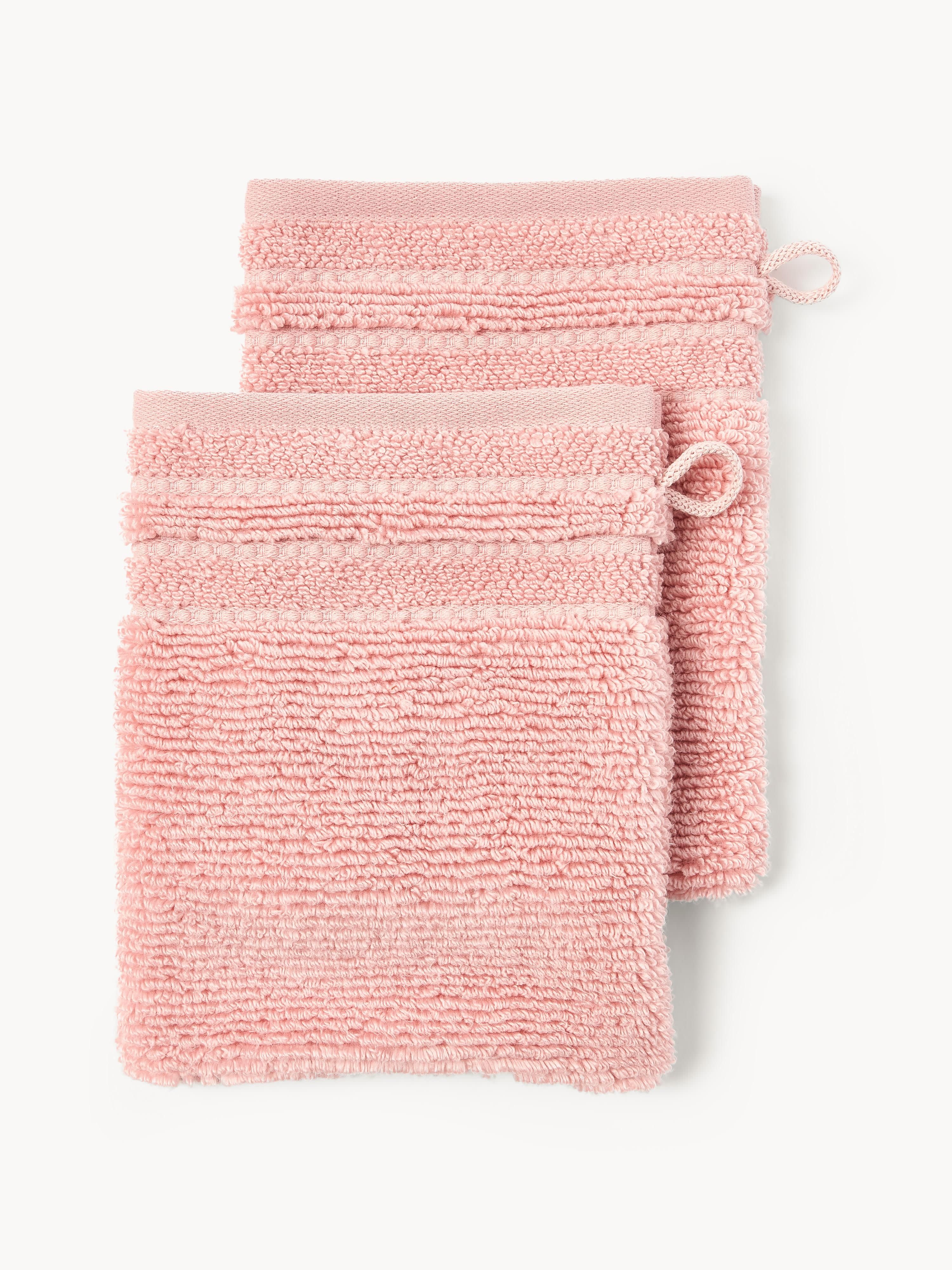 Waschhandschuhe Luxe mit Streifenbordüre, 2er-Set