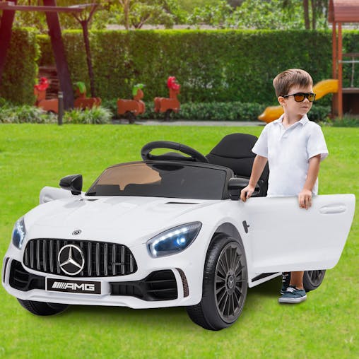 NNEDPE Mercedes Benz Licensed Kids Electric Ride On Car Remote Control White