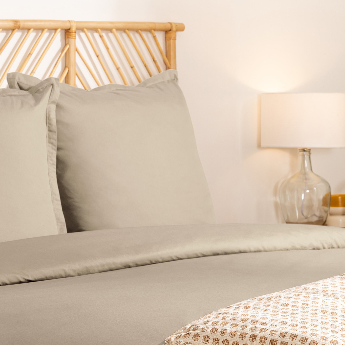 Pillowcase, cotton Beige, 63x63 cm