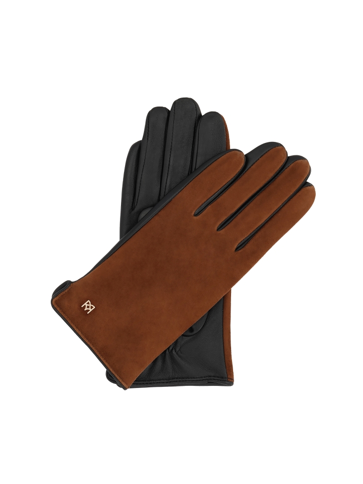 Two-tone leather gloves
