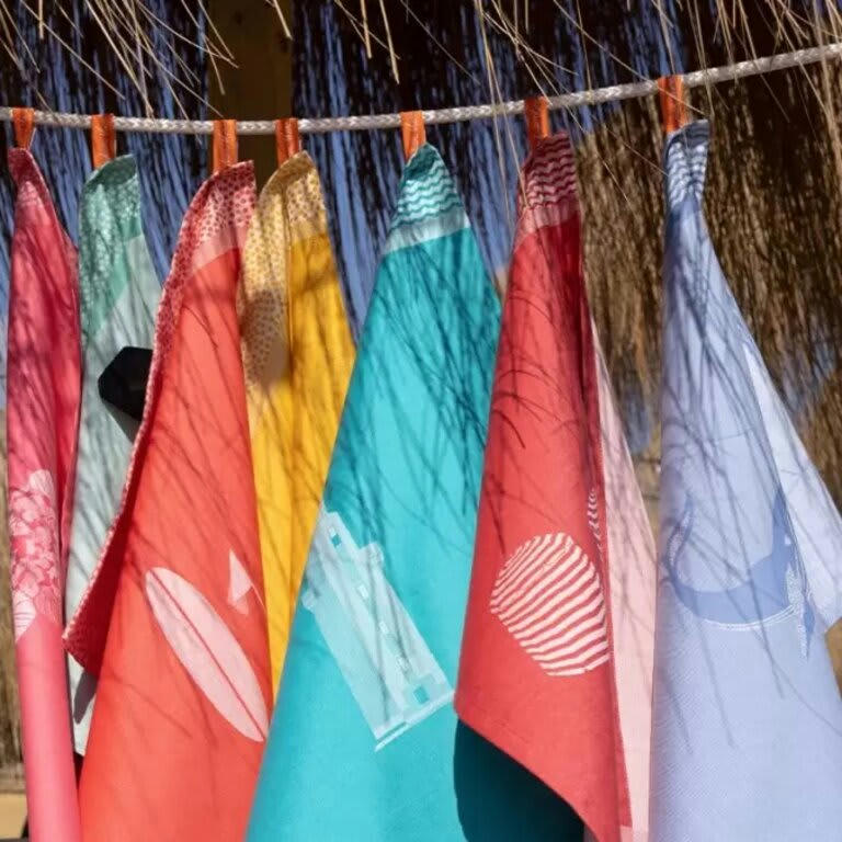 KONTATU - Essuie-mains coton Kontatu Panorama Bidea vert 45x60 cm