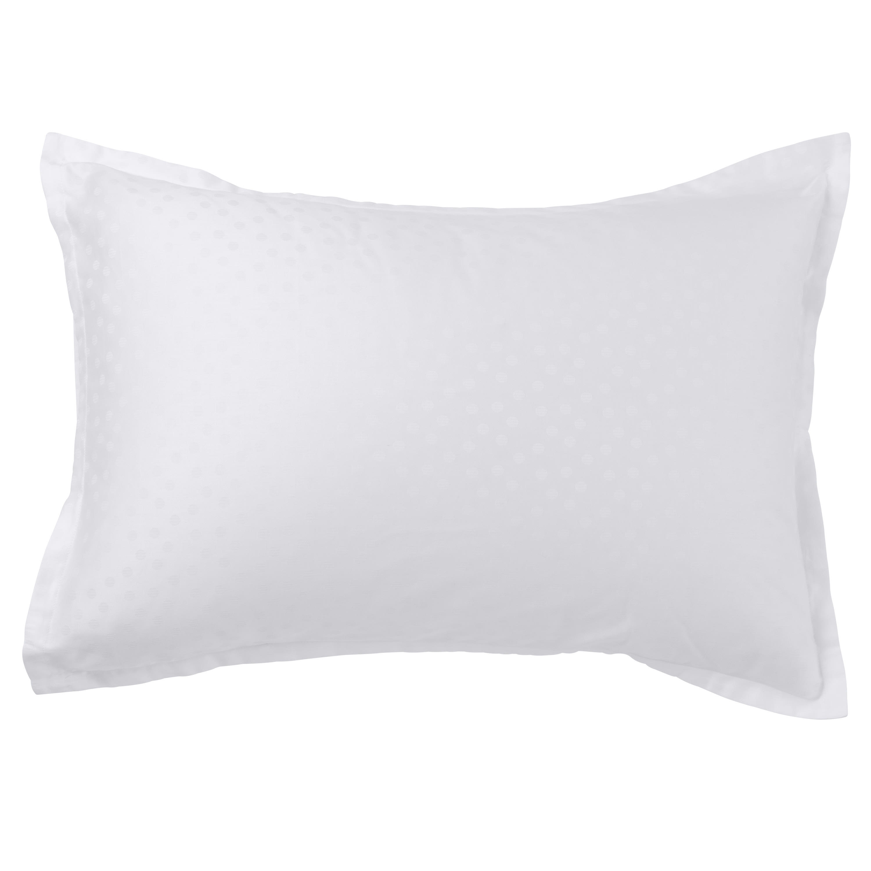 PRESTIGE - Taie d'oreiller rectangulaire coton jacquard uni blanc 50x70