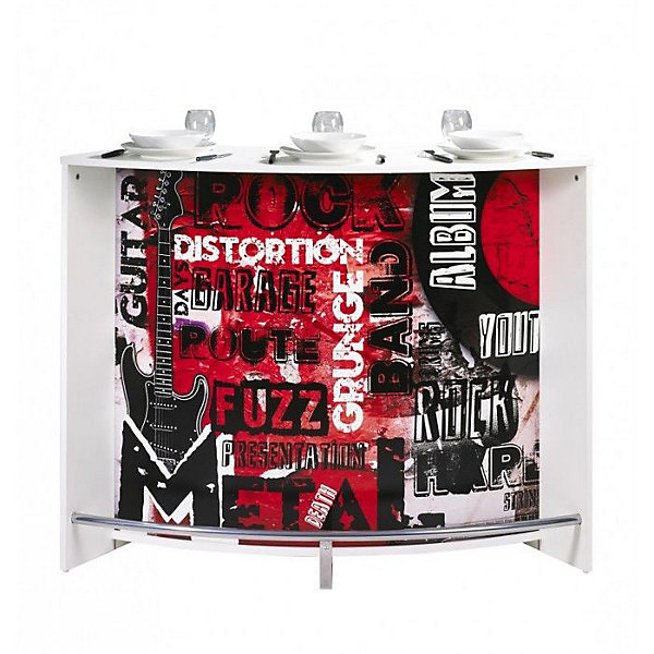 Comptoir bar SIMMOB Rock 451 blanc 134,5 cm bois mélaminé