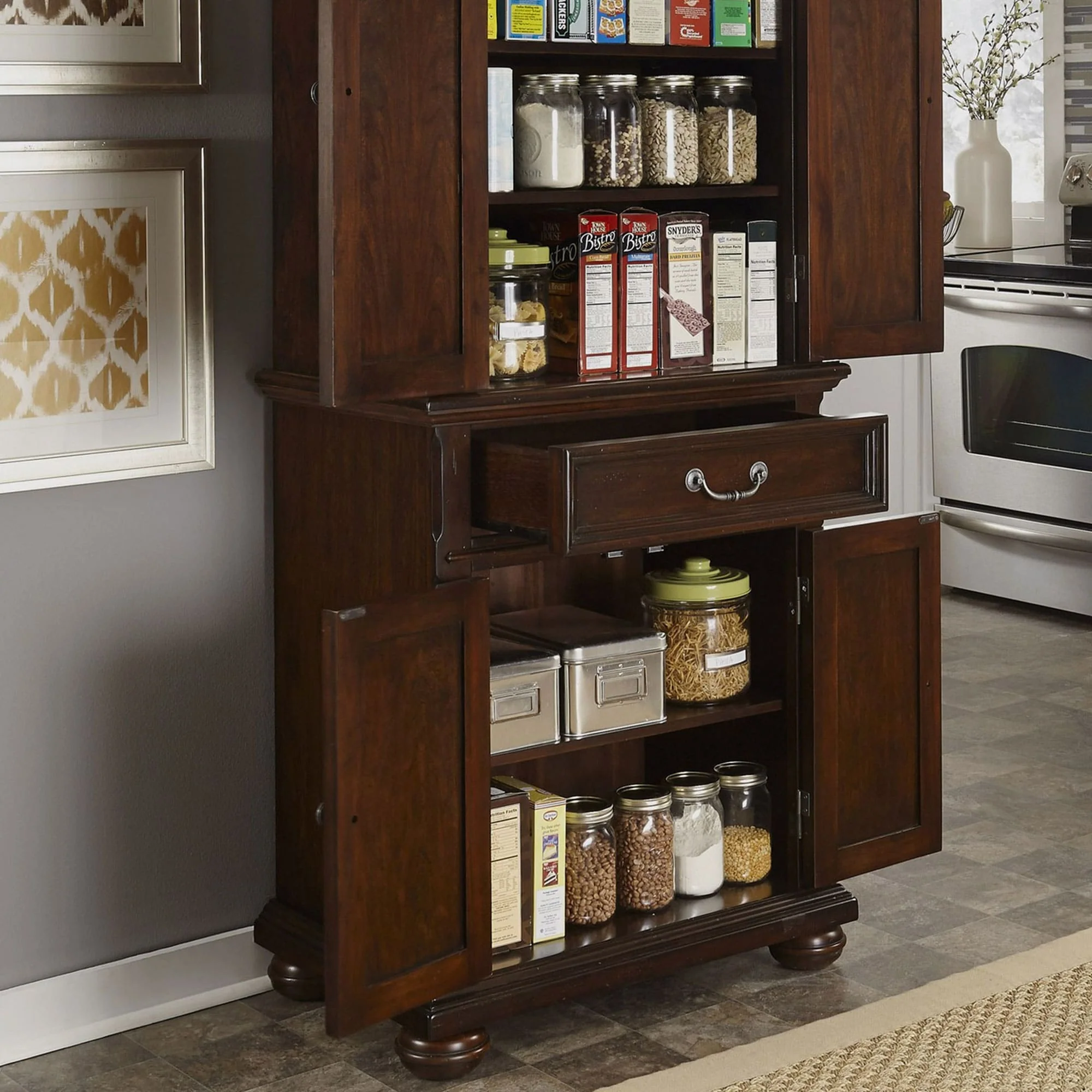 Colonial Classics Dark Cherry Pantry Cabinet