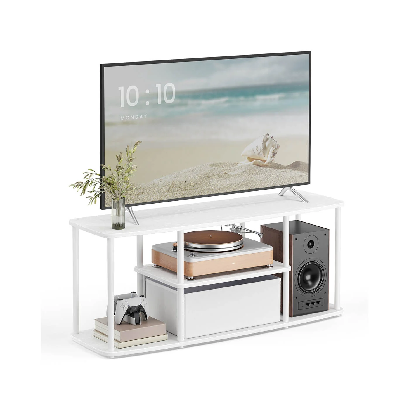 Meuble TV assemblage ultra-rapide sans outils pour téléviseurs