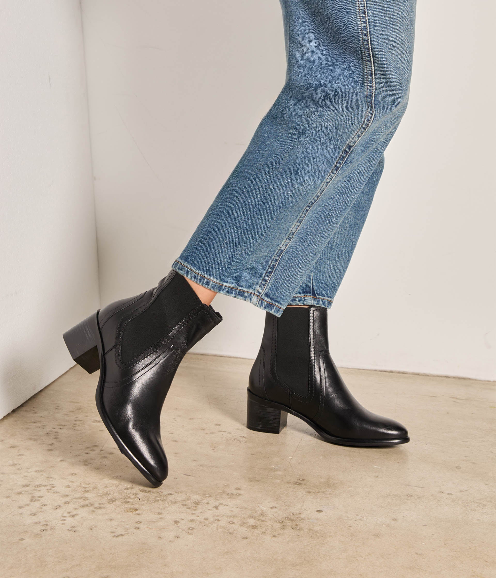 Boots en cuir noir Stark