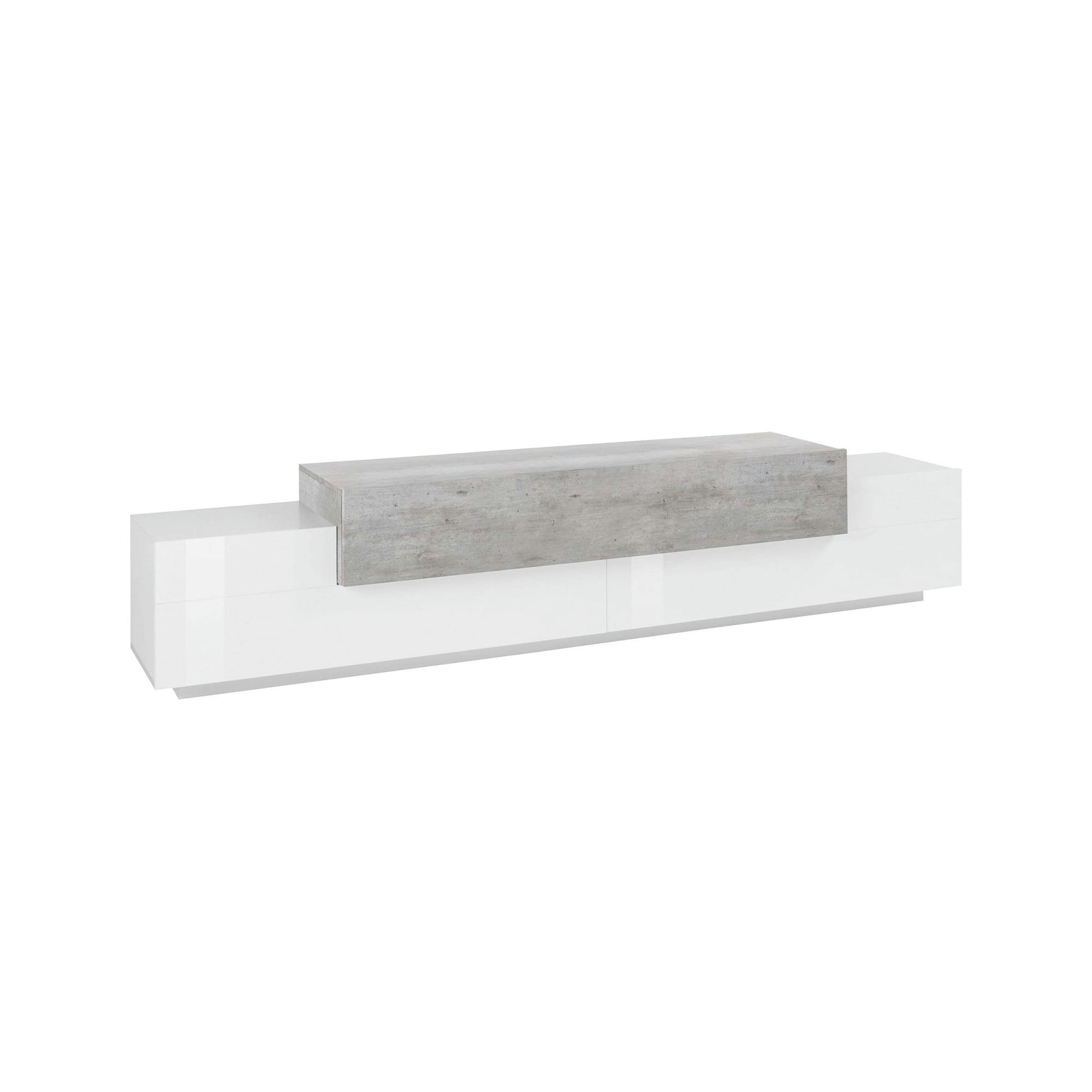 - Meuble tv de salon effet bois blanc
