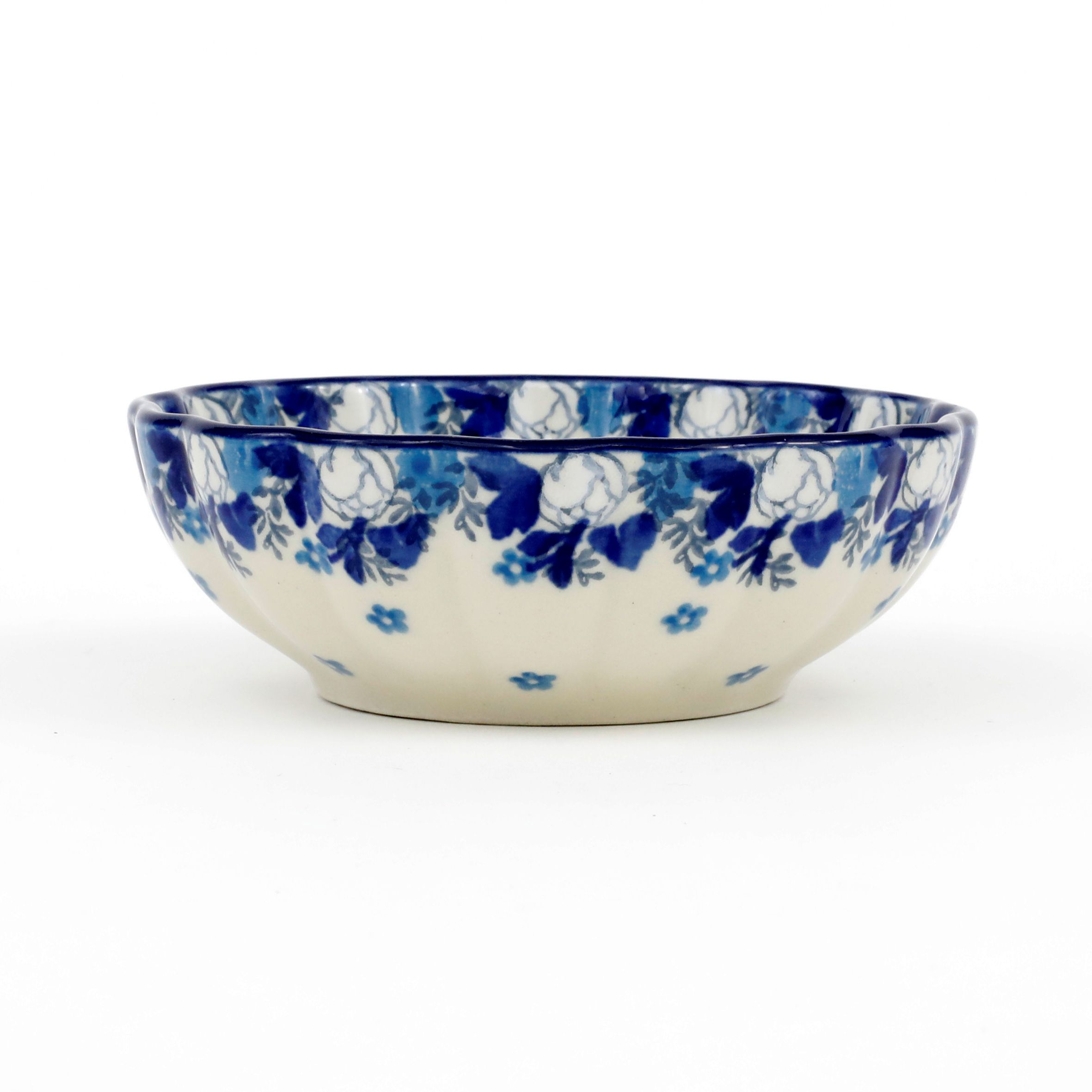 Miska muszelka 023 h-4cm  2222X Biało-niebieskie anemony