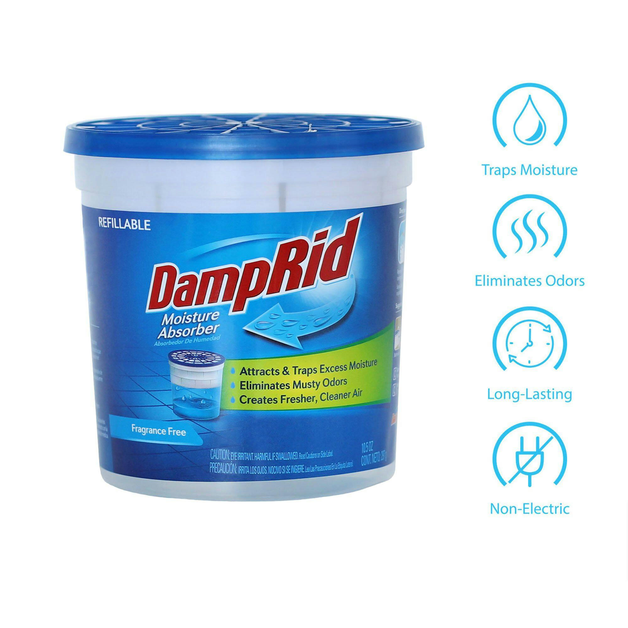 DampRid FG01K Refillable No-Smell Moisture Absorber, 10.5-oz