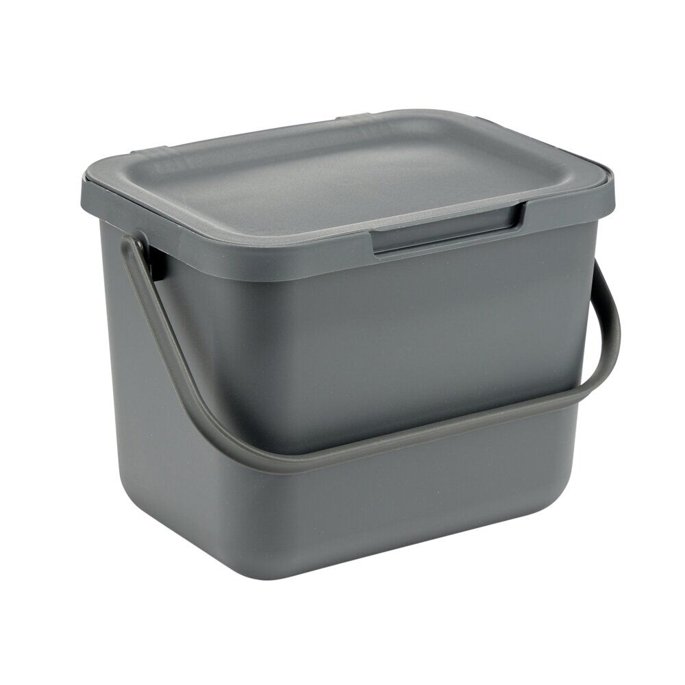 Poubelle compost à poser 6L plastique gris 25,5x19xH18,5cm