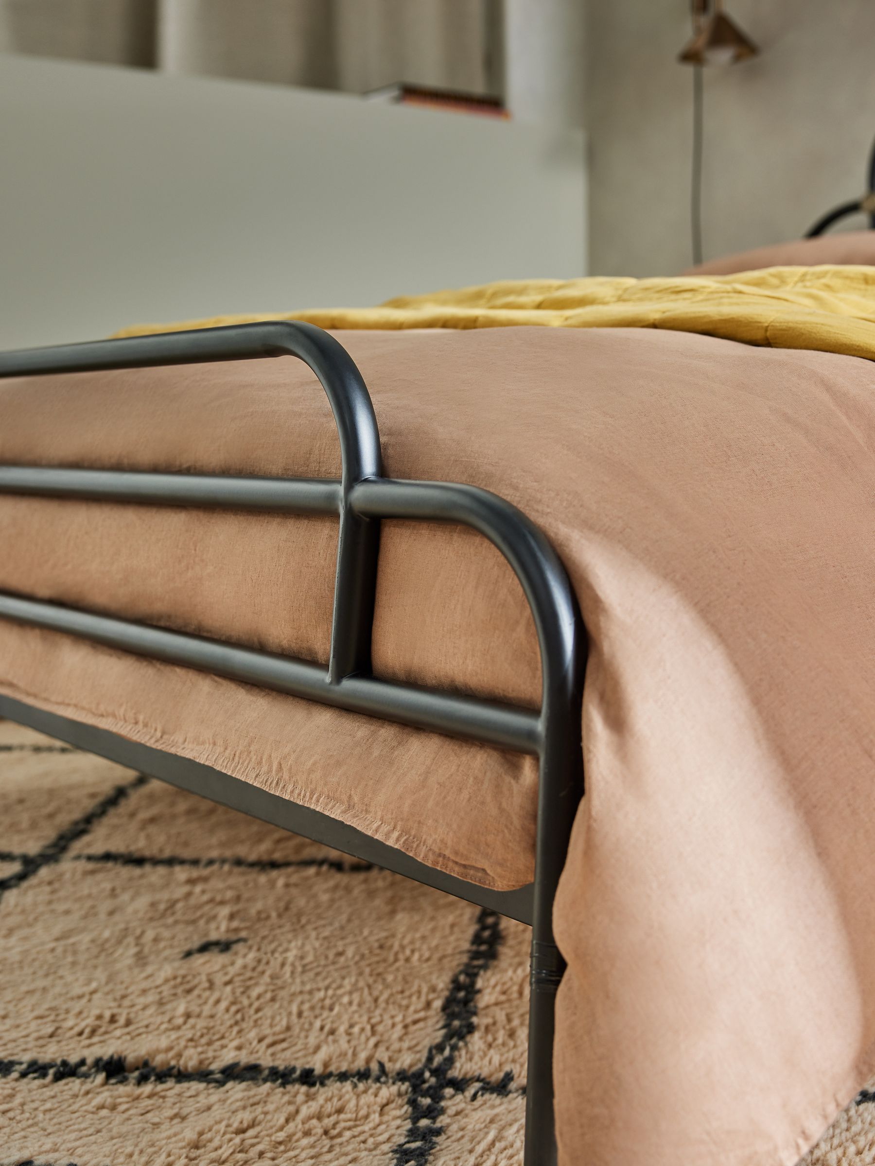 Anthea Double Bed in Metal in Black