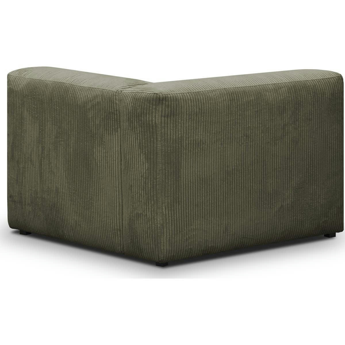 MODULO - Chauffeuse d'angle à gauche modulable en velours côtelé vert kaki