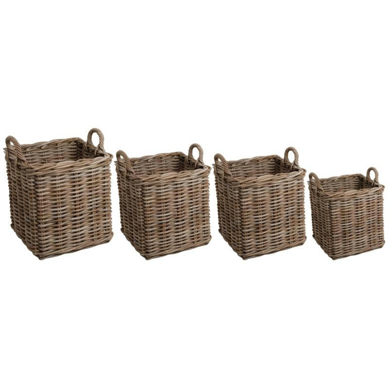 - Cache-pots carrés en poelet (lot de 4)