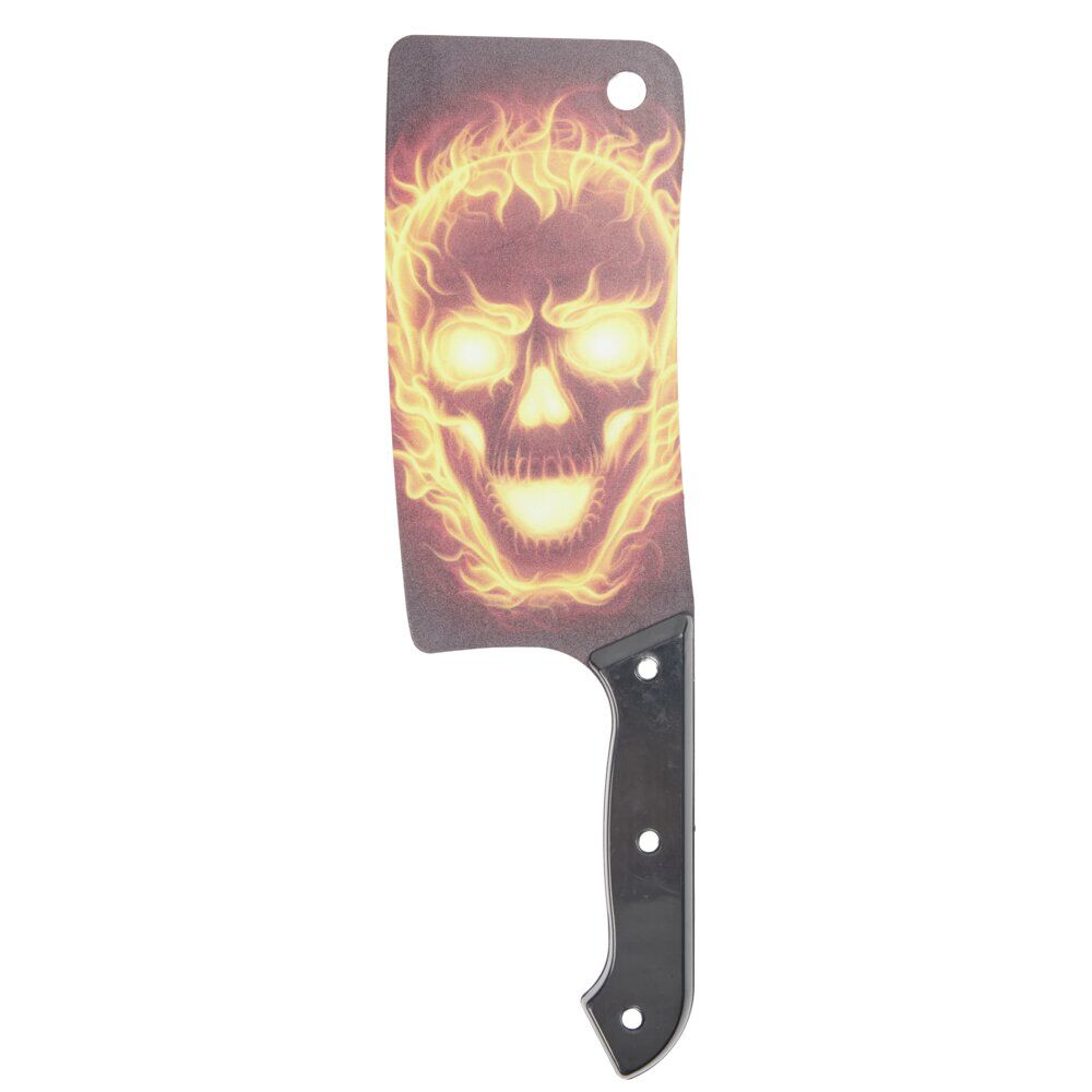 Couteau de boucher factice thème Halloween plastique noir L29cm (2 modèles)