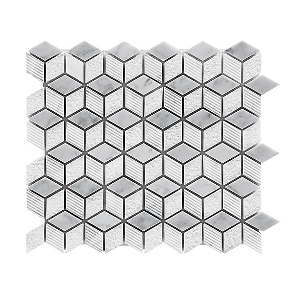 Mosaïque gris et blanc 25,3x29,3cm Ultimate marble