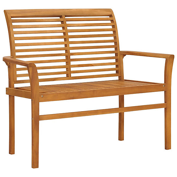 Banc de jardin meuble de patio bois noir Helloshop26