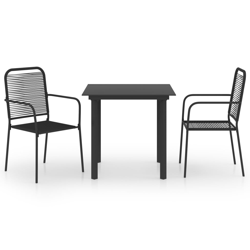 Zestaw mebli ogrodowych Czarny 80 cm table length Stal vidaXL