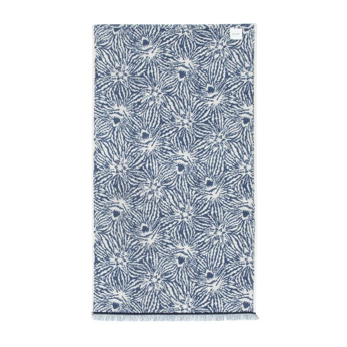 POSIDONIE - Serviette de bain en  jacquard de coton bleu 55 x 100 cm