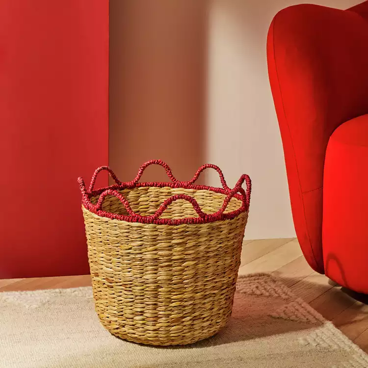 Habitat Woven Red Wiggle Edge Basket
