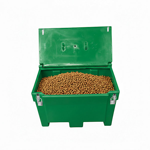 Bac de stockage de denrées animales/multi-usages 200l avec grenouillères cadenas