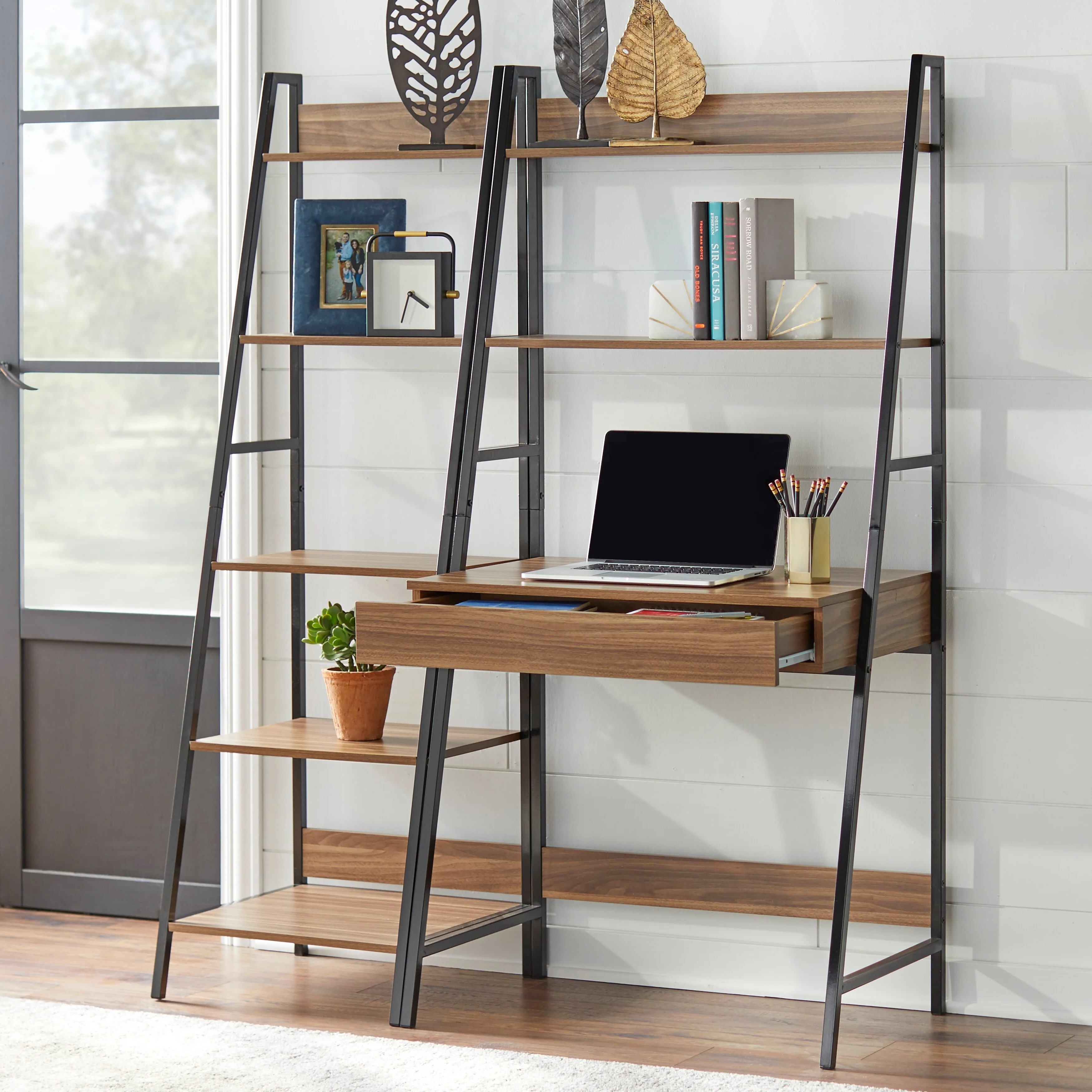 Simple Living Denton Ladder Desk and Bookshelf 2-Piece Set
