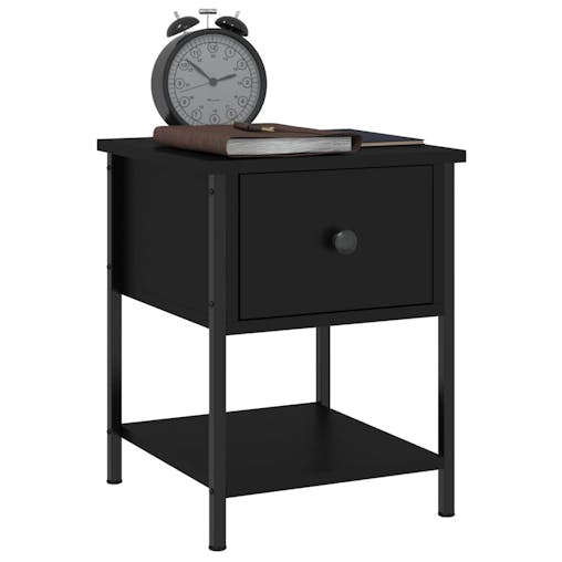 NNEVL Bedside Tables 2 pcs Black 34x35.5x45 cm Engineered Wood