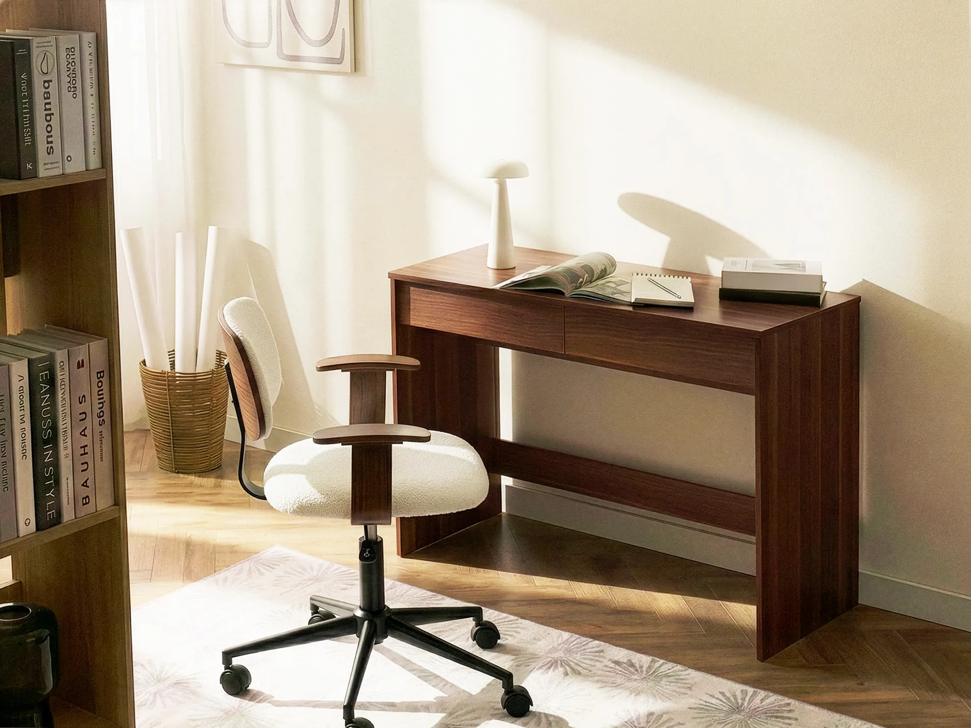 Home Office Desk RONDANE Dark Brown 110 cm 50 cm