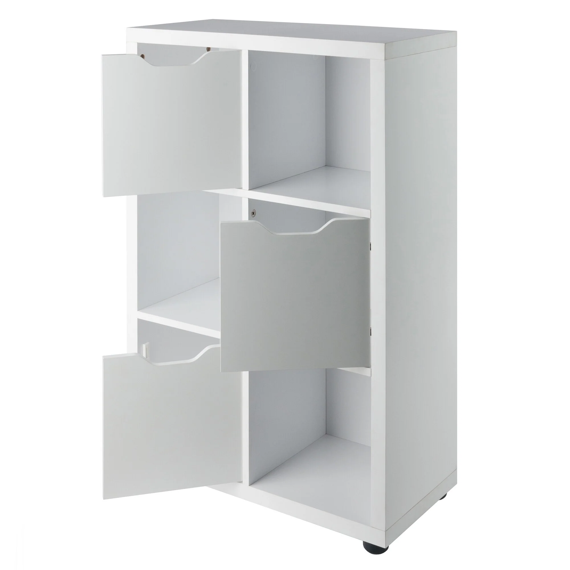 Wooden Storage Cabinet with 6-Shelves - 37.5 - White