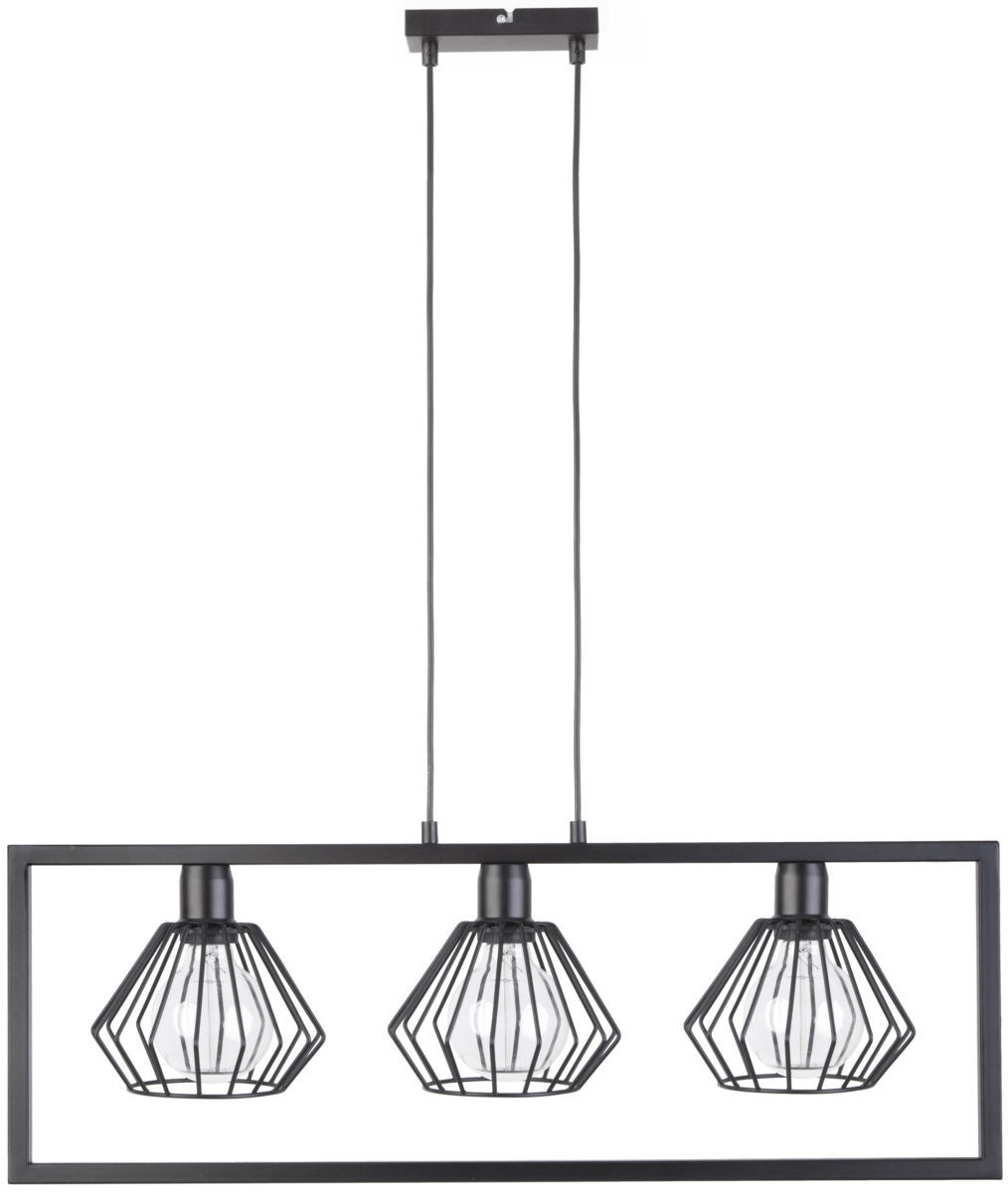 Lampa wisząca czarna Saga 3xE27x15W wym: 90x76x13 cm Sigma Lighting