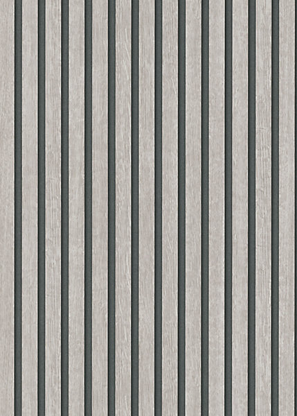 Papier peint vinyle intissé effet tasseaux de bois gris L.1005 x l.53cm Erismann
