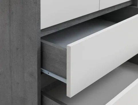 Garderobeskab BILLUND 80x193 hvid/betonfarve
