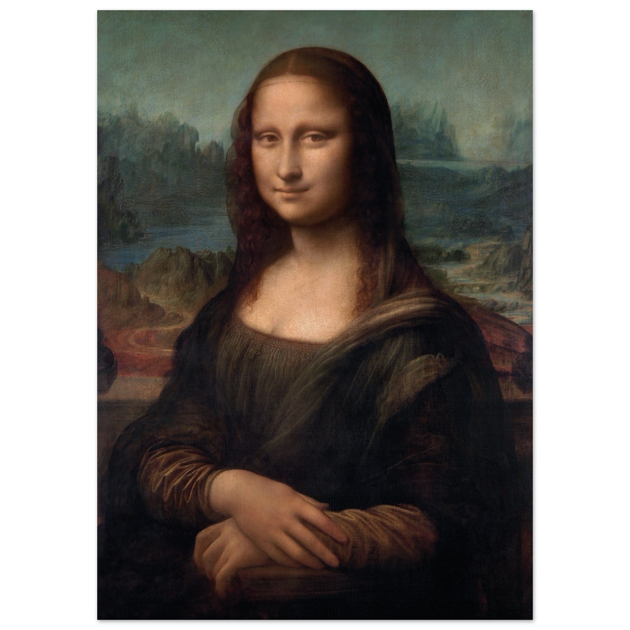 Artfulprints Poster Leonardo Da Vinci - Mona Lisa  - 50x70 cm - Bruin