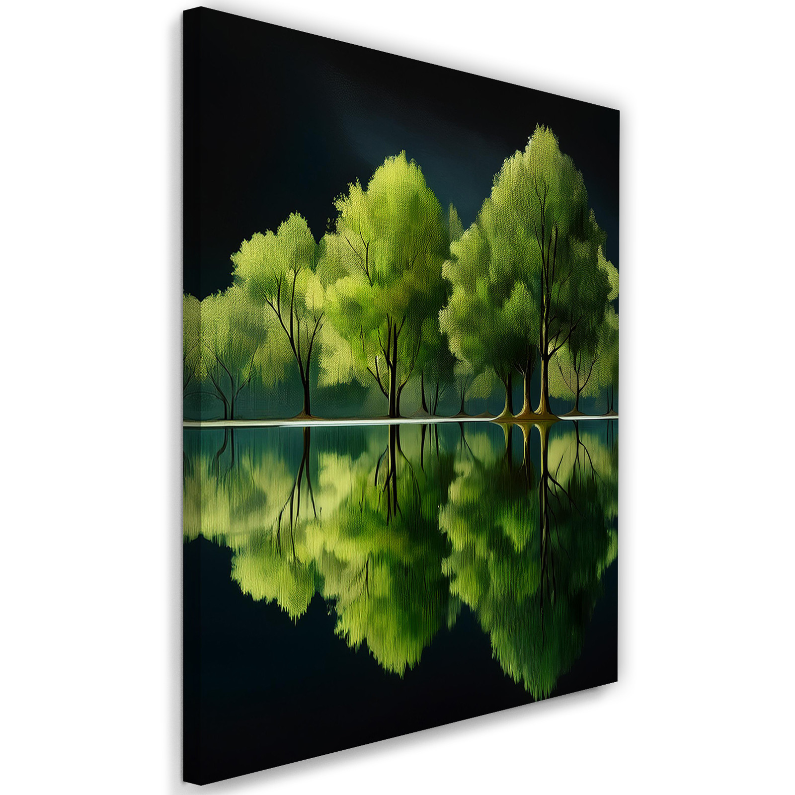 Feeby Obraz na płótnie, Zielony Las Jezioro Krajobraz 40x60