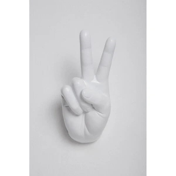 Interior Illusions Plus White Peace Hand Wall Mount - 8.5 tall