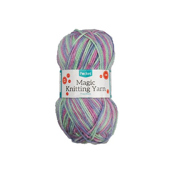 Pocket Magic Knitting Yarn Pink/mint 50g