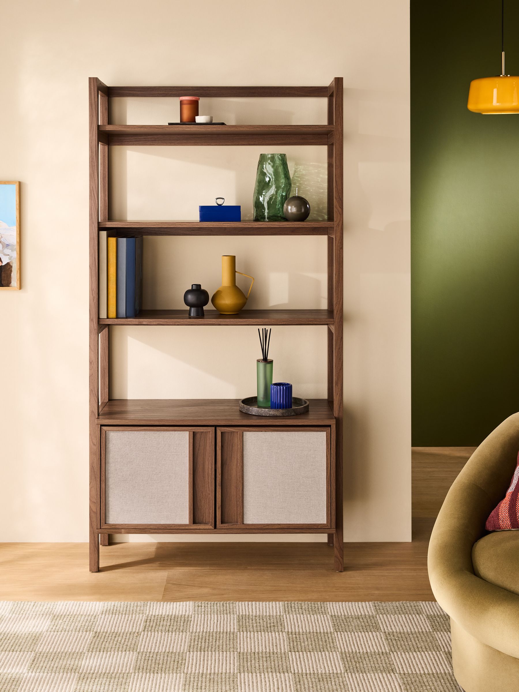 Almelo Shelving Unit in Dark Wood Effect
