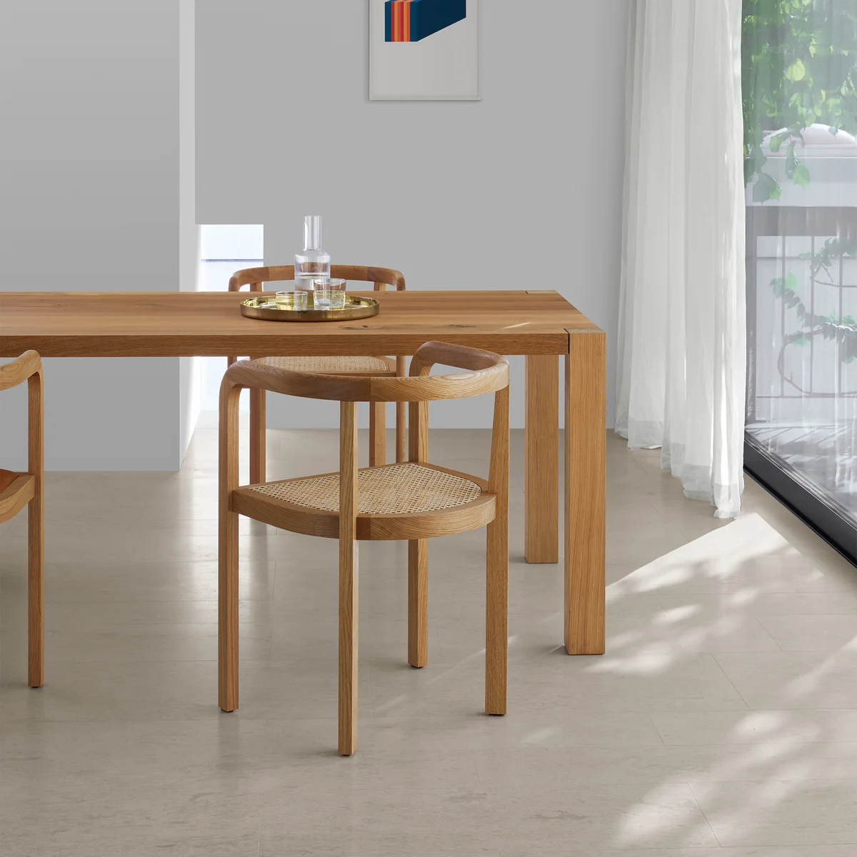 e15 - Stuttgart Stuhl, Nussbaum gewachst / Wiener Geflecht