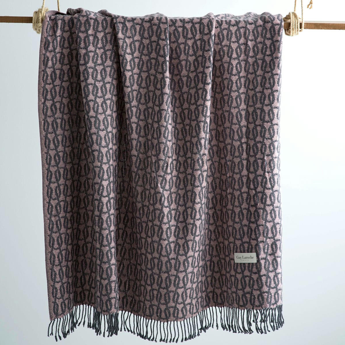 BLAISE - Plaid en coton rose 130x170