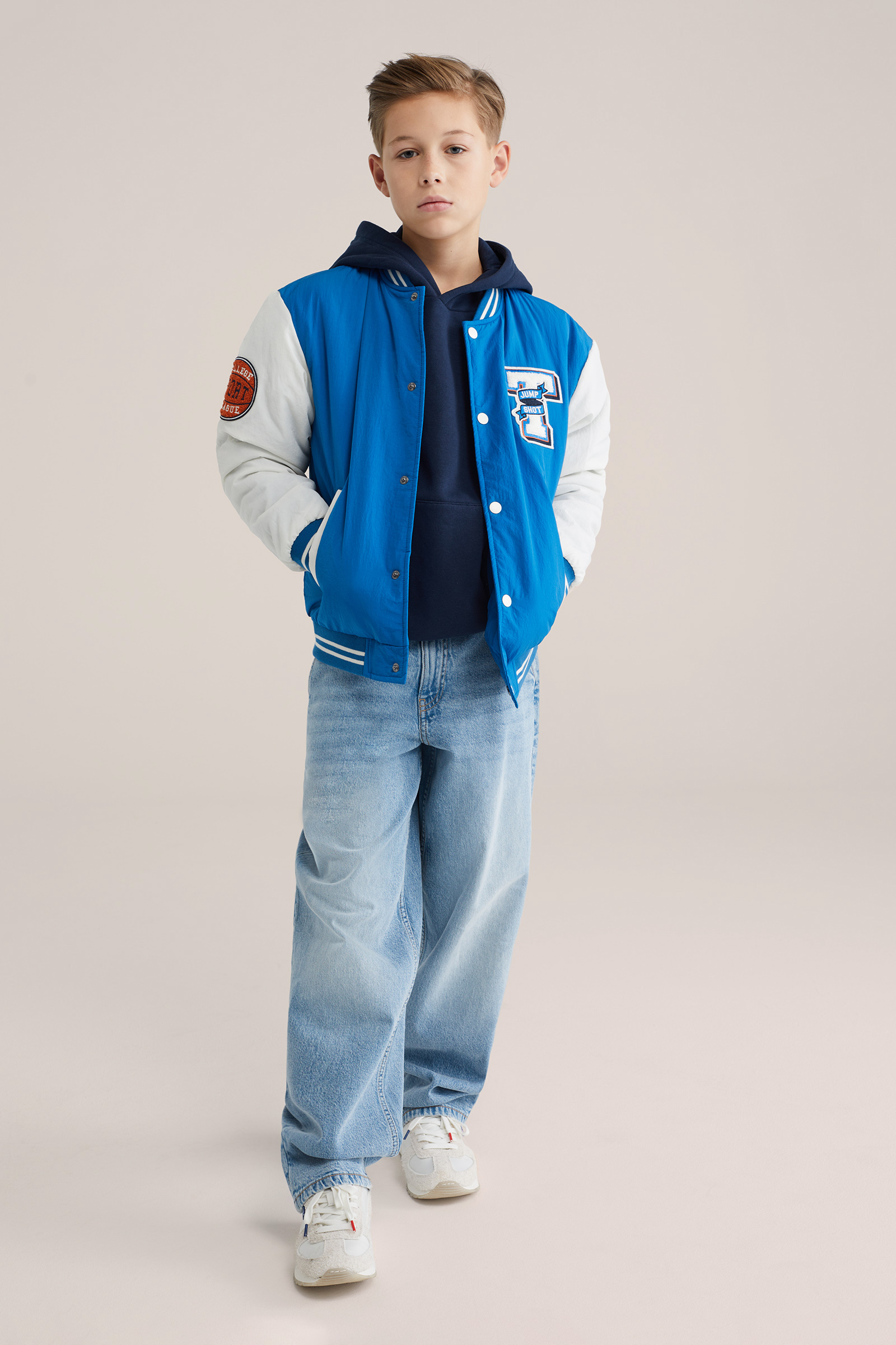 Jongens bomberjack met patches
