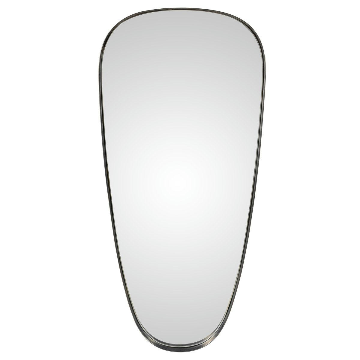 DALY - Miroir en métal finition étain ovale 92 x 43 cm
