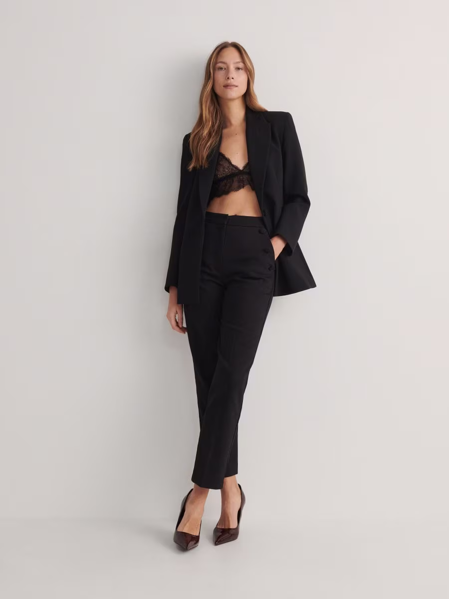 Cotton Rich Trousers With Pressed Crease