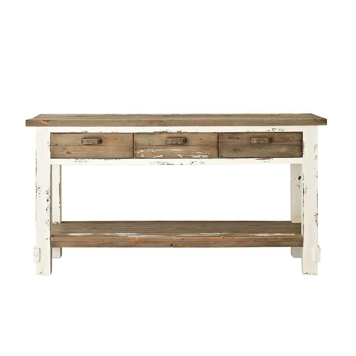 ATLANTIC - Meuble double vasque en pin recyclé massif