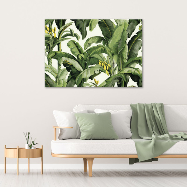 Feeby Obraz na płótnie,Zielone liście bananowca 60x40